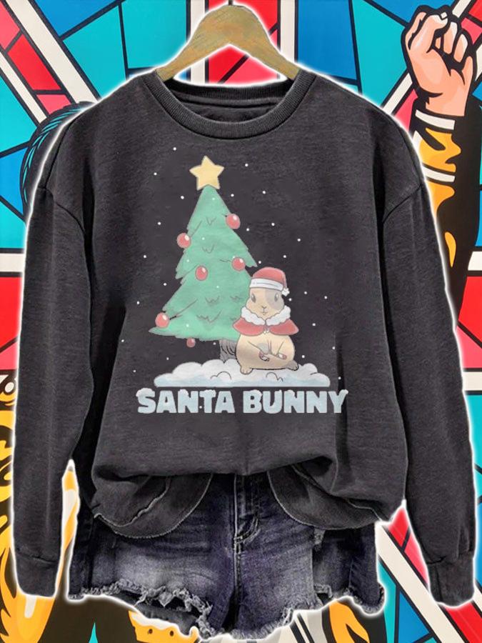 Santa bunny Christmas T-shirt sweatshirt