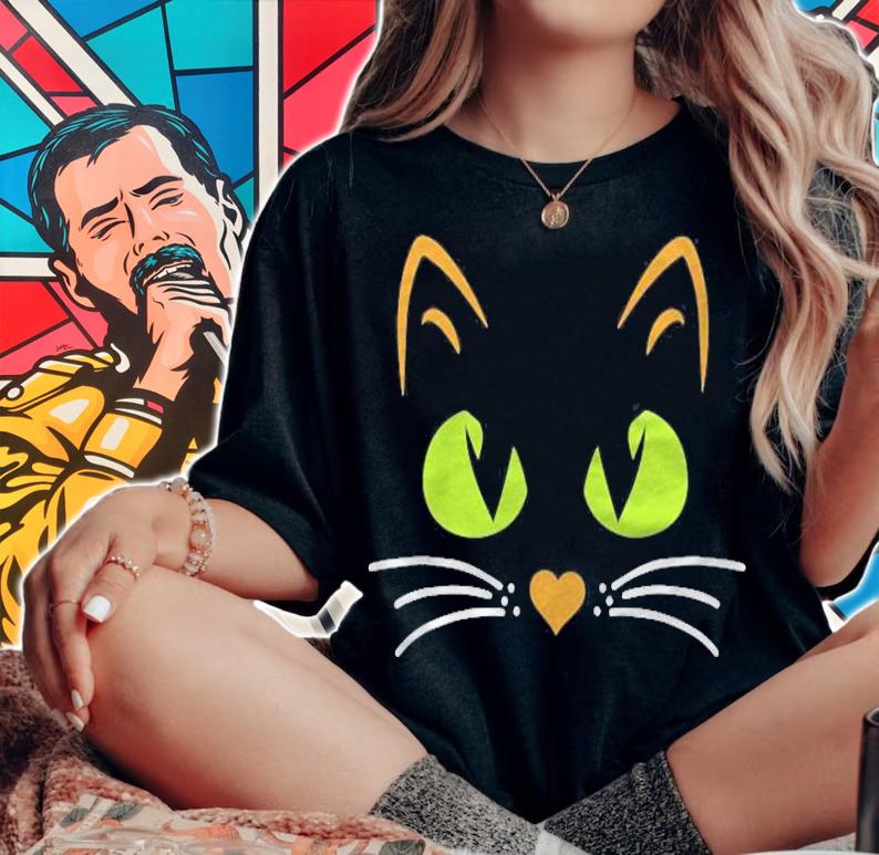 Halloween Cat Costume Kids Toddler Cat Face Halloween Kitten T-shirt woman shirt