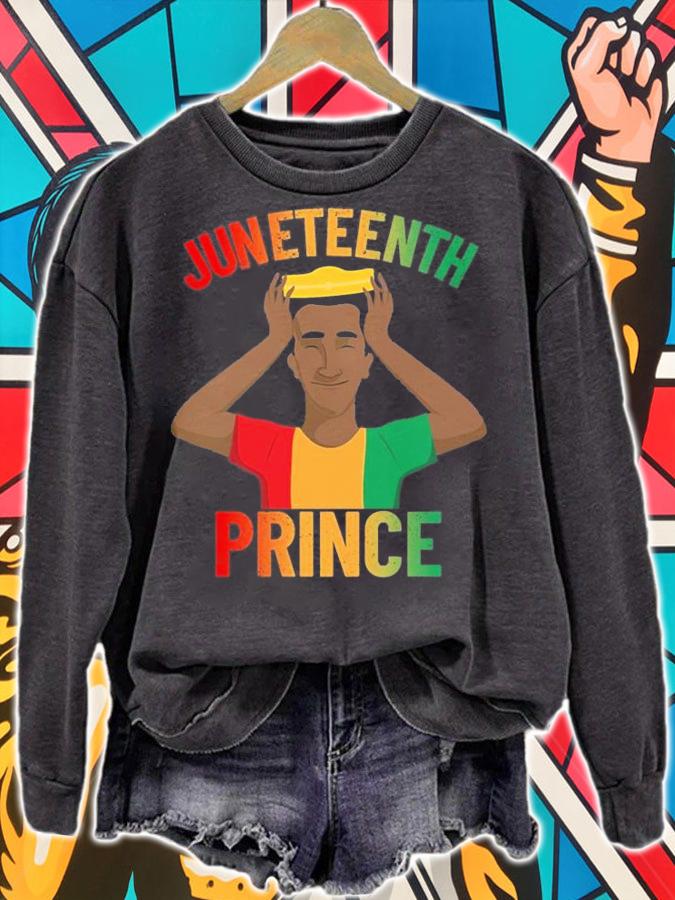 Juneteenth Prince Afro Men's Juneteenth Boy's T-Shirt sweatshirt