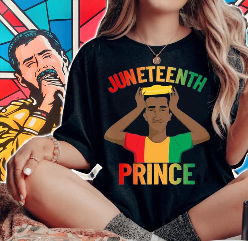 Juneteenth Prince Afro Men's Juneteenth Boy's T-Shirt woman shirt