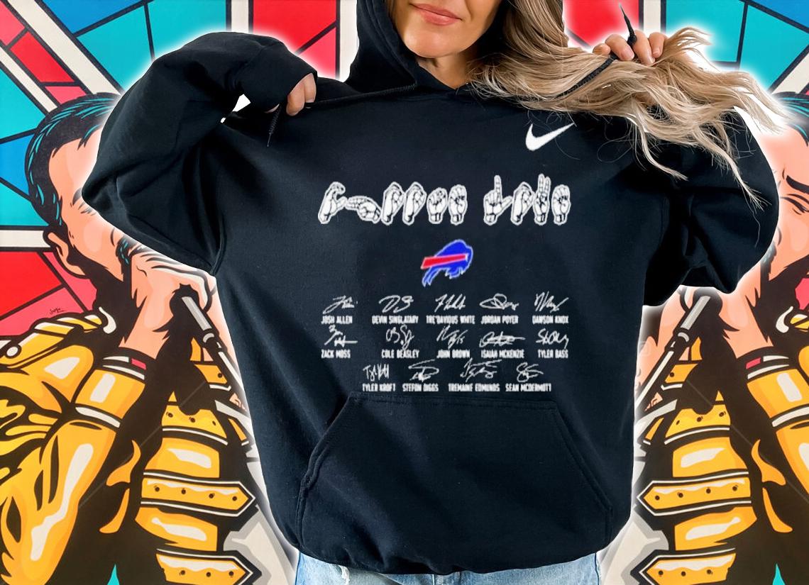 Nike Buffalo Bills Sign Language Josh Allen Zack Moss Stefon Diggs Signatures Shirt hoodie