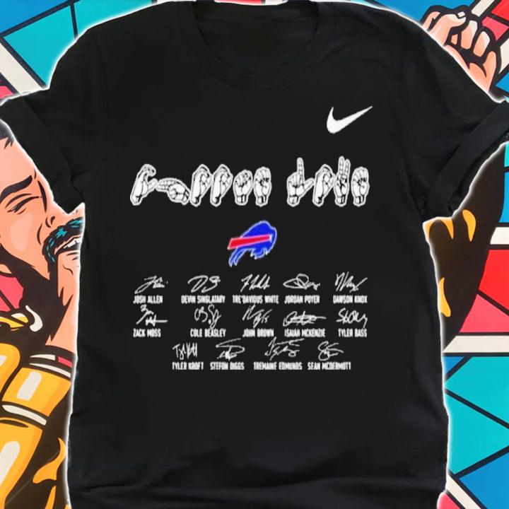 Nike Buffalo Bills Sign Language Josh Allen Zack Moss Stefon Diggs Signatures Shirt shirt