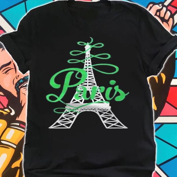 Paris Script Eiffel Tower French France shirt