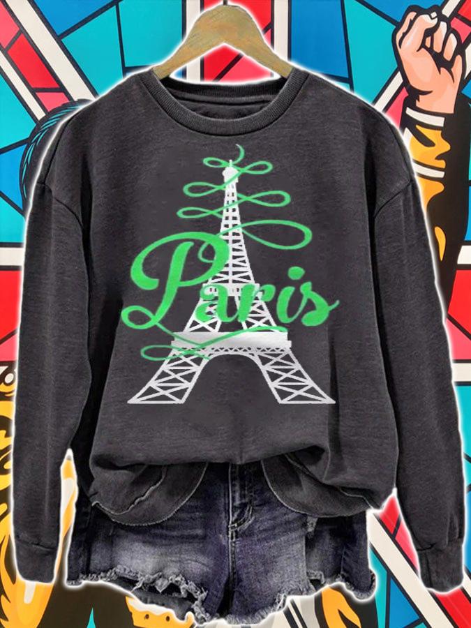 Paris Script Eiffel Tower French France shirt