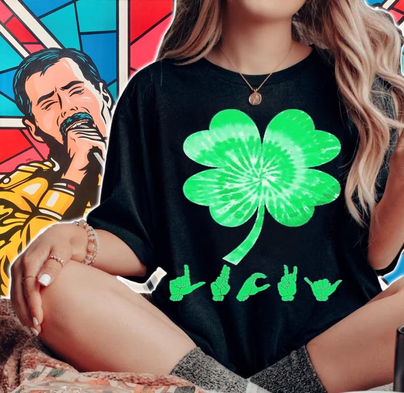 Irish Lucky Sign Language Deaf St Patrick's Day Asl T-Shirt woman shirt