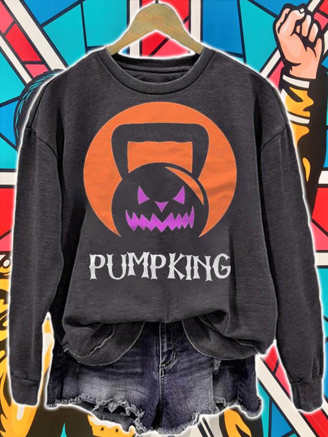 Kettlebell Halloween Gym Workout Pumpking Shirt sweatshirt