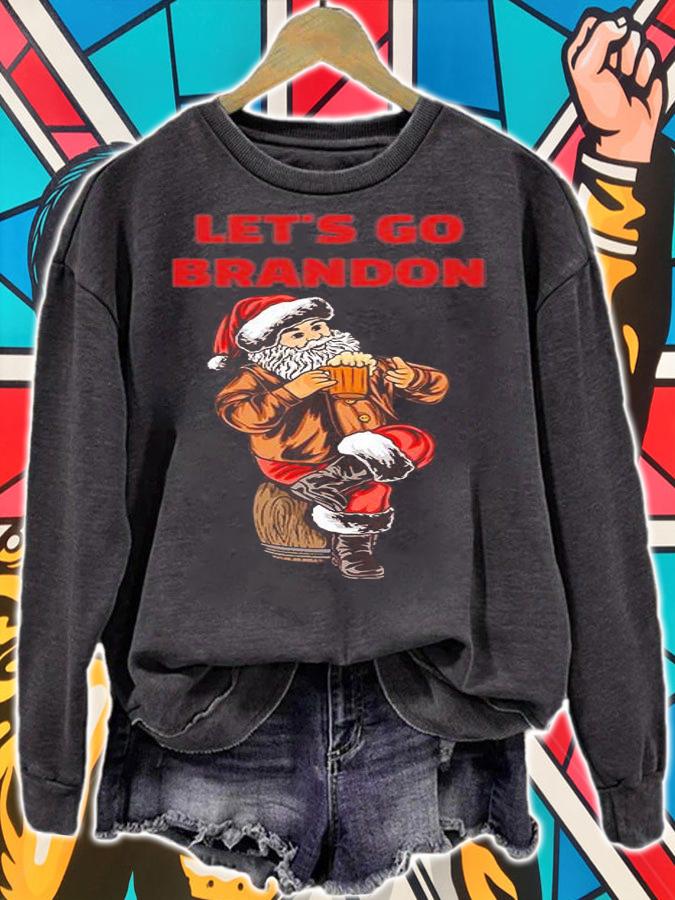 Let's Go Brandon Santa Claus Beer Mug Funny Anti Biden Conservative T-Shirt sweatshirt