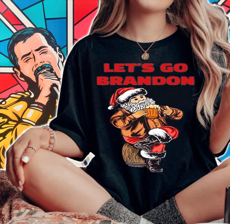 Let's Go Brandon Santa Claus Beer Mug Funny Anti Biden Conservative T-Shirt woman shirt