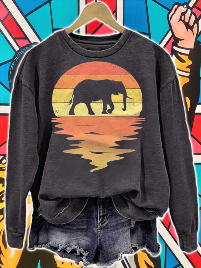 Sunset animal elephant Vintage T-shirt sweatshirt