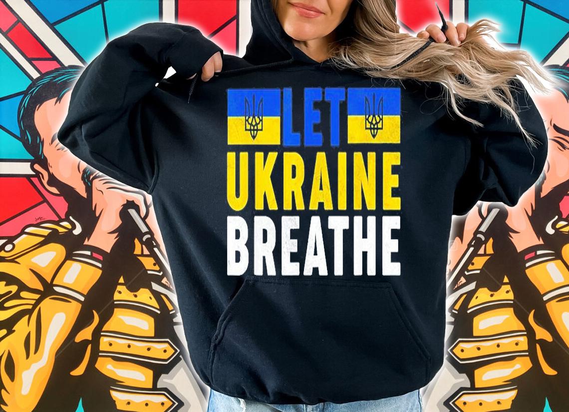 Vintage Ukraine Flag Let Ukraine Breathe T-Shirt hoodie