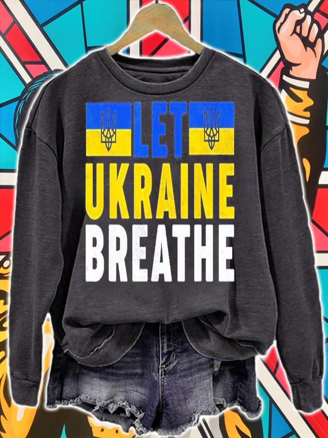 Vintage Ukraine Flag Let Ukraine Breathe T-Shirt sweatshirt