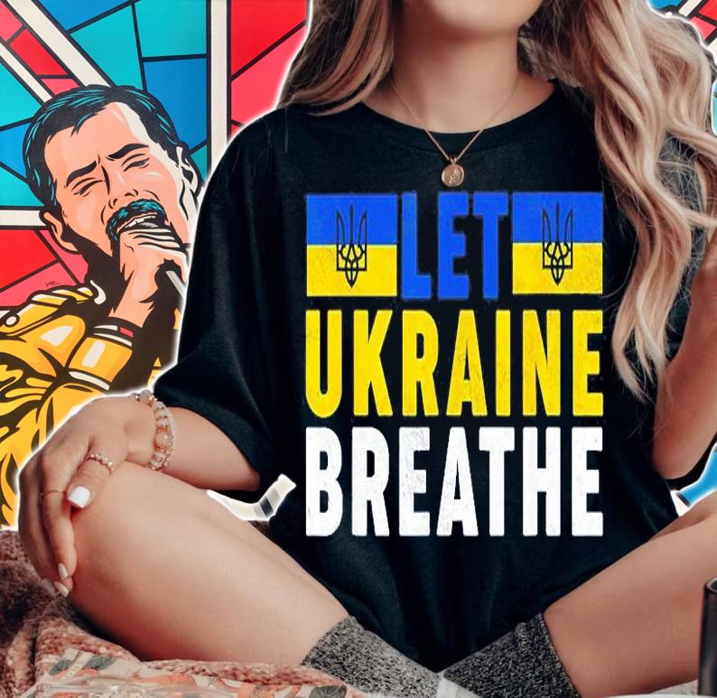 Vintage Ukraine Flag Let Ukraine Breathe T-Shirt woman shirt