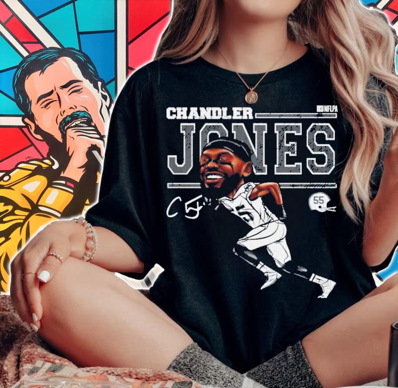 Chandler Jones Las Vegas Cartoon Football Signatures Shirt