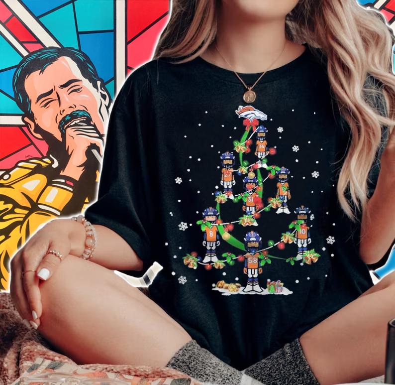 Denver Broncos Chibi Christmas Tree shirt woman shirt