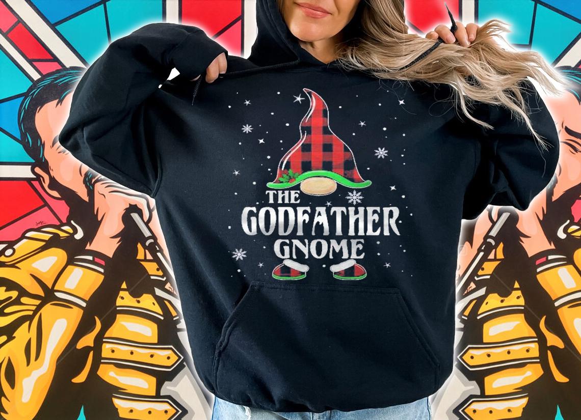 Godfather Gnome Buffalo Plaid Matching Family Christmas Shirt