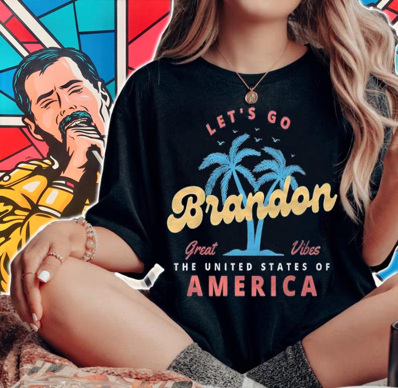 Official let's Go Brandon Great Vibes The United States Of America T-Shirt woman shirt