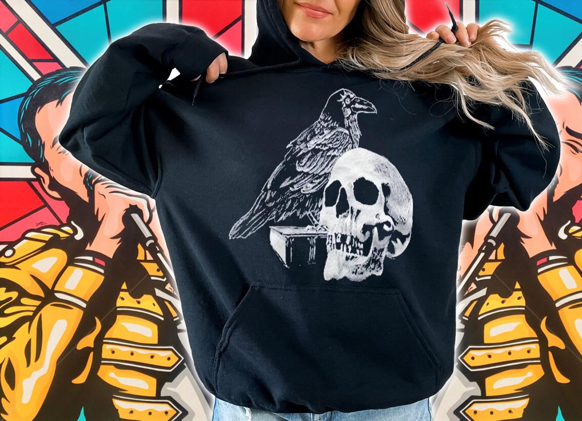 Quoth The Raven With Skull Classic Shirt hoodie