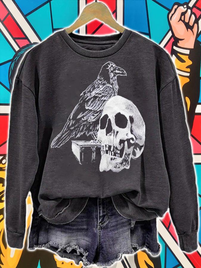 Quoth The Raven With Skull Classic Shirt sweatshirt