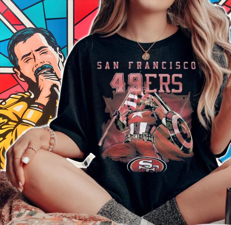 San Francisco 49ers Chris Evans Captain America T-shirt woman shirt
