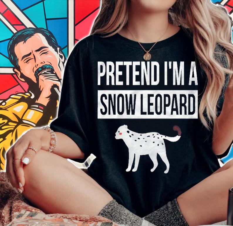 Simple Halloween Costume Gift  Pretend Im A Snow Leopard Shirt woman shirt
