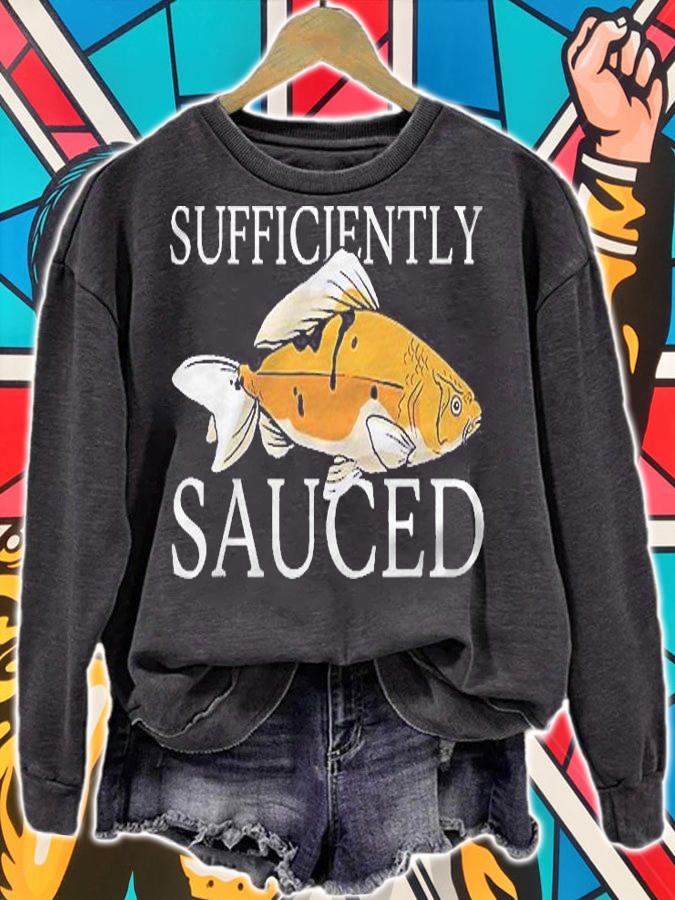 Sufficiently Sauced Fish Fishing Lover Shirt