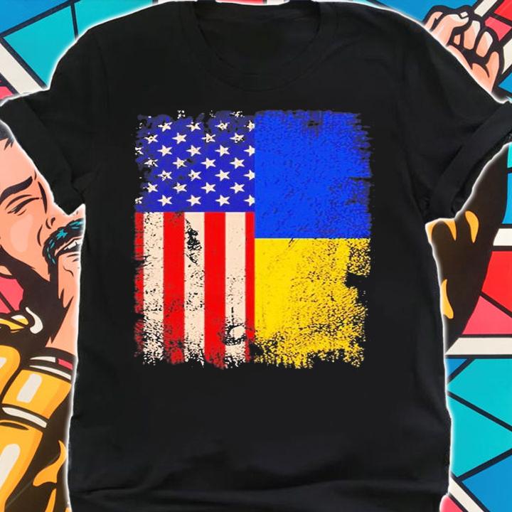 Support Ukraine American Flag Ukrainian Roots t-shirt shirt