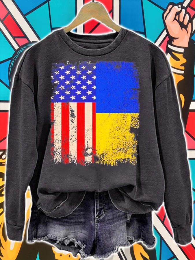 Support Ukraine American Flag Ukrainian Roots t-shirt sweatshirt