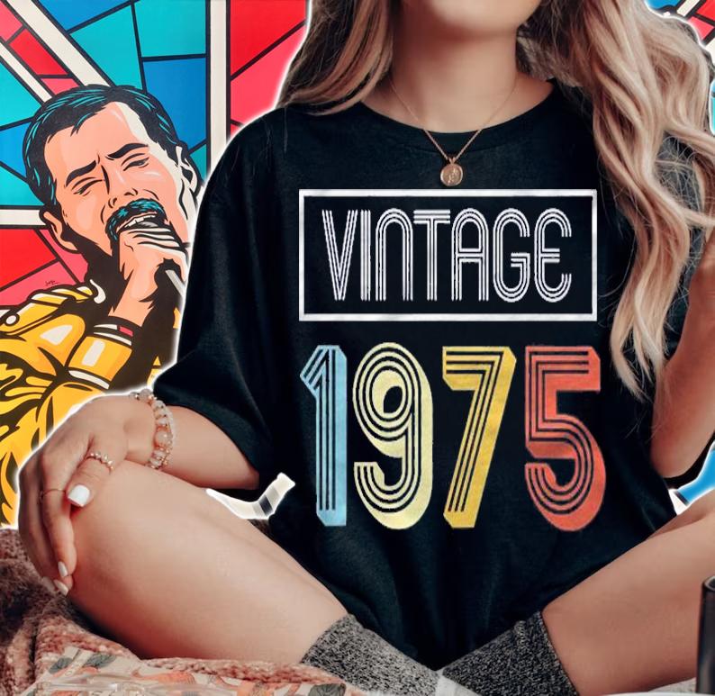 Vintage 1975 Birthday 46 Years Old Shirt woman shirt