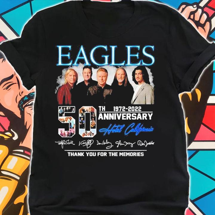 Eagles Band 50th Anniversary 1972 2022 Thank You For The Memories Signed t-shirt shirt
