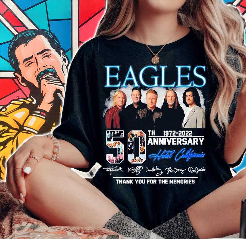 Eagles Band 50th Anniversary 1972 2022 Thank You For The Memories Signed t-shirt woman shirt