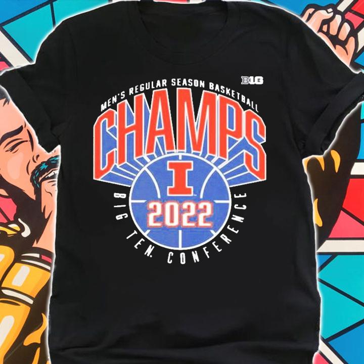 Illinois Fighting Illini Mens Regular Season Basketball Champs Big Ten Conference 2022 T-Shirt shirt
