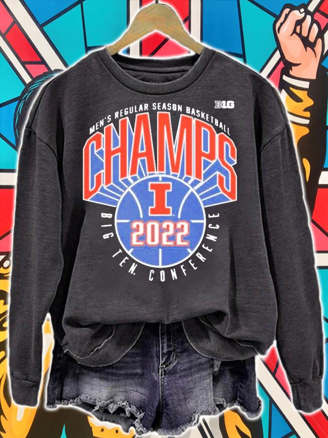 Illinois Fighting Illini Mens Regular Season Basketball Champs Big Ten Conference 2022 T-Shirt sweatshirt