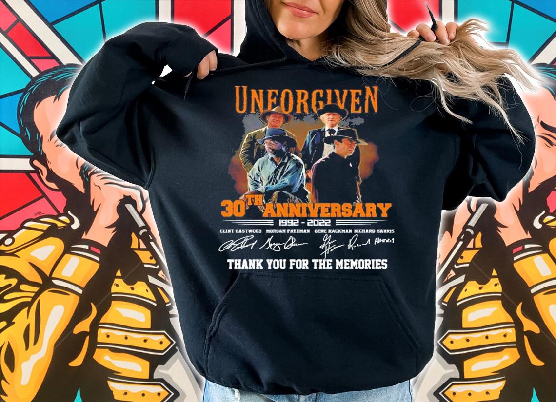 Official Unforgiven 30th Anniversary 1992-2022 Signatures Thank You For The Memories Shirt