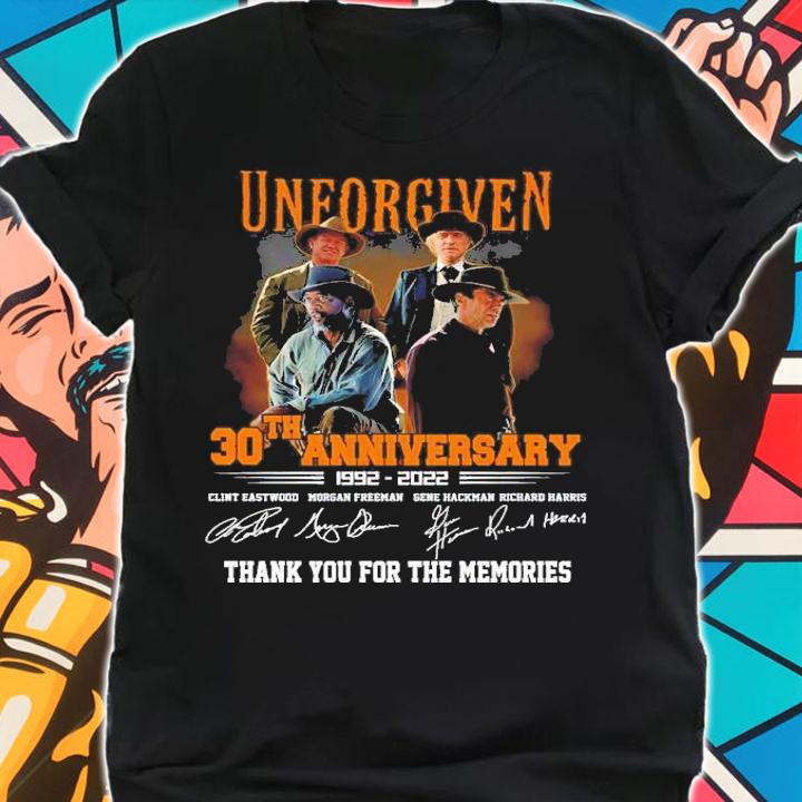 Official Unforgiven 30th Anniversary 1992-2022 Signatures Thank You For The Memories Shirt