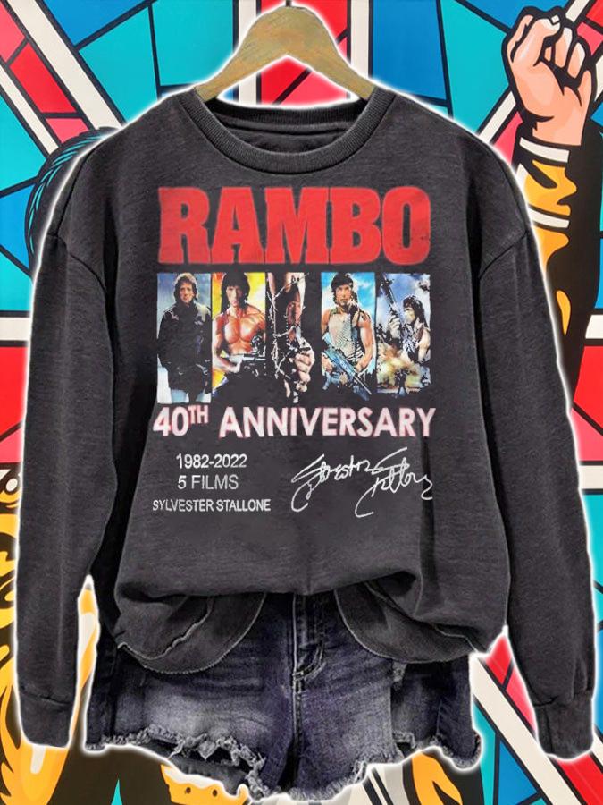 Rambo 40th anniversary 1982-2022 5 films Sylvester Stallone signature shirt sweatshirt