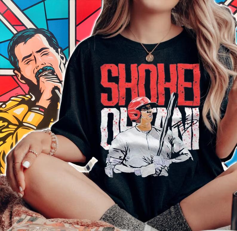 Shohei Ohtani Los Angeles Angels signature T-shirt woman shirt