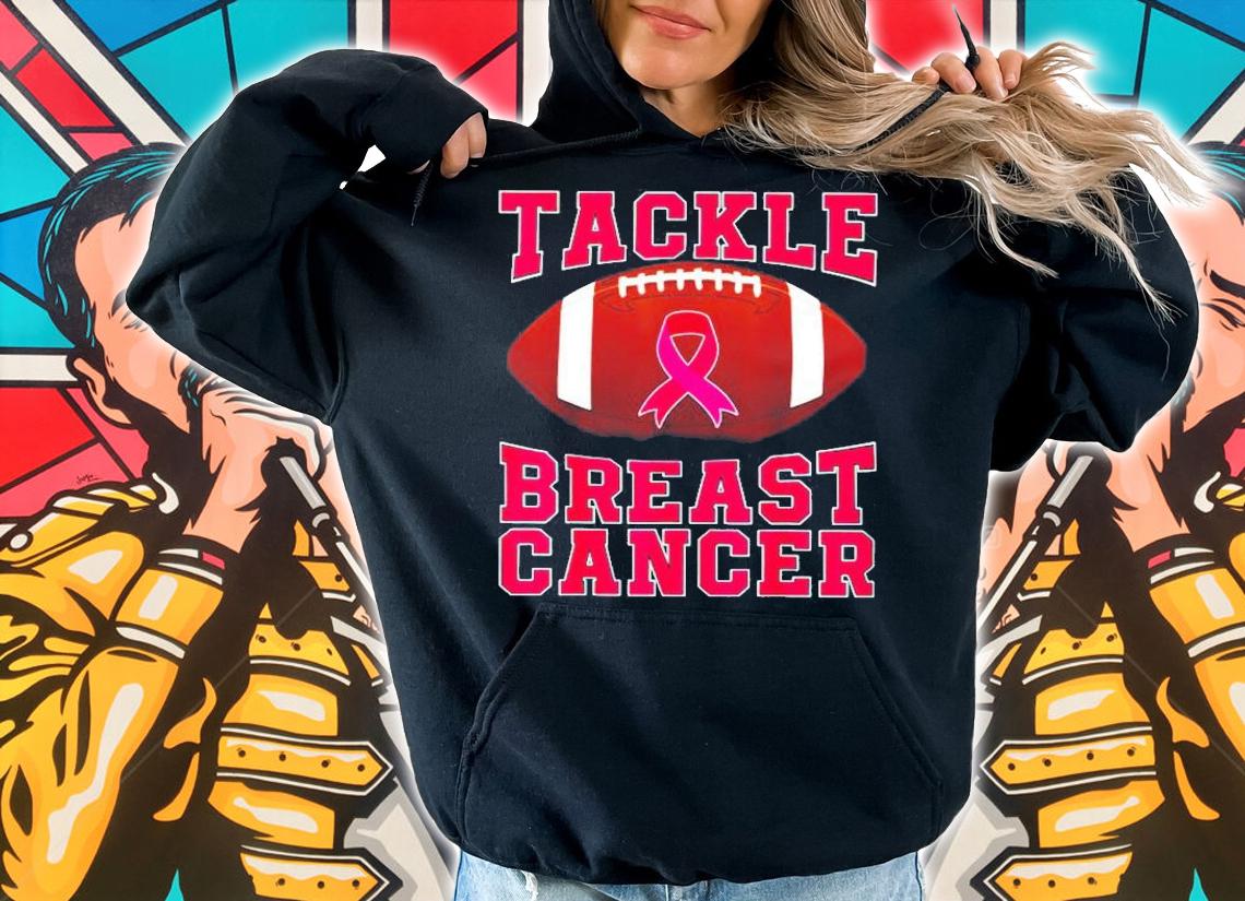 Tackle Breast Cancer Awareness Pink Ribbon Football Shirt