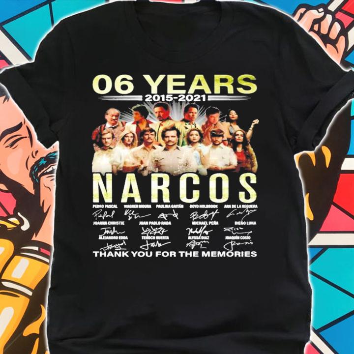 06 years 2015 2021 Narcos signatures t-shirt shirt