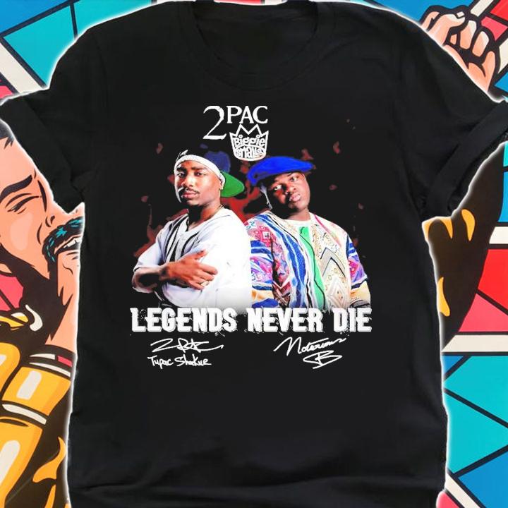 2PAC Biggie Smalls legends never die signed t-shirt shirt