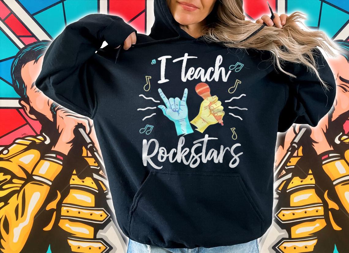 I Teach Rock Stars Rock Music Teacher Shirt