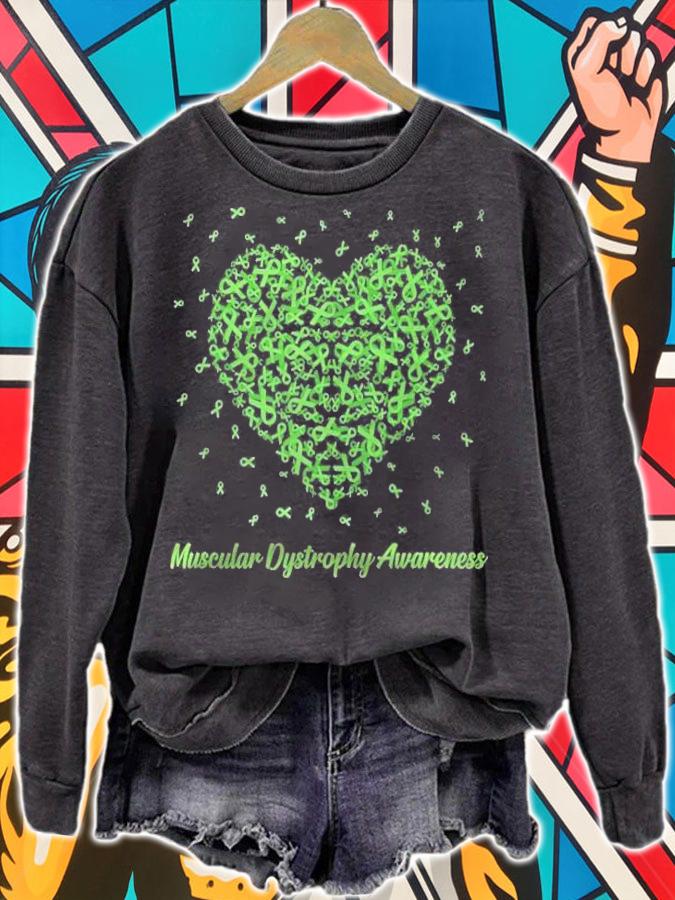 Lime Green Heart Ribbon Muscular Dystrophy Awareness Gifts T-shirt sweatshirt