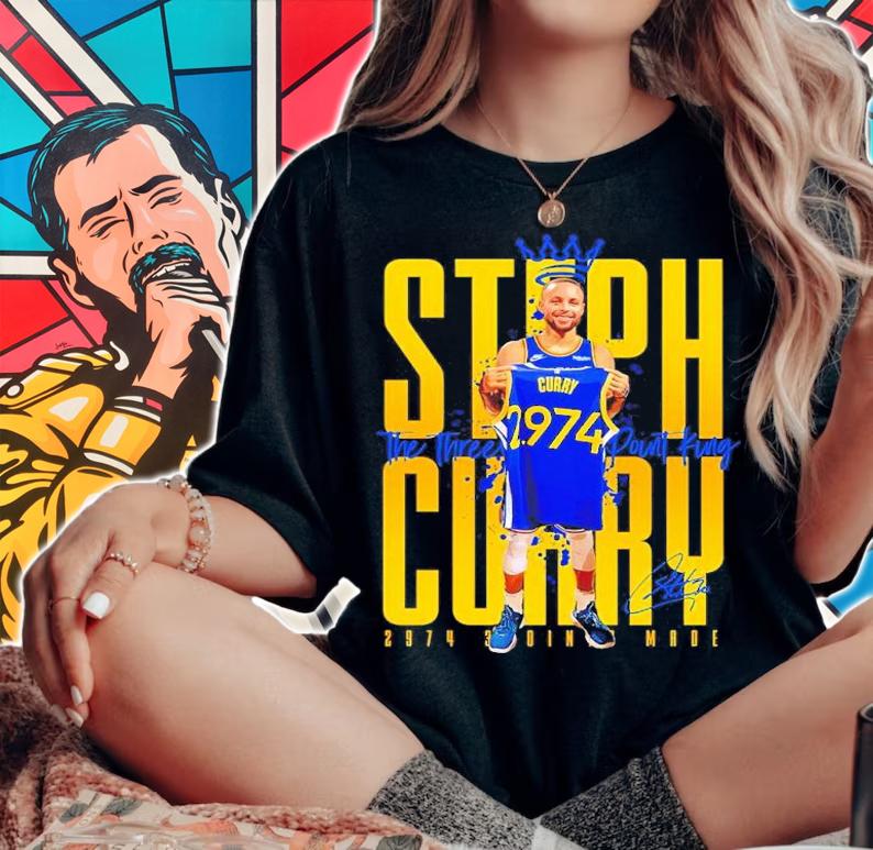 Steph Curry Three Point King Golden State Warriors Basketball Shirt woman shirt