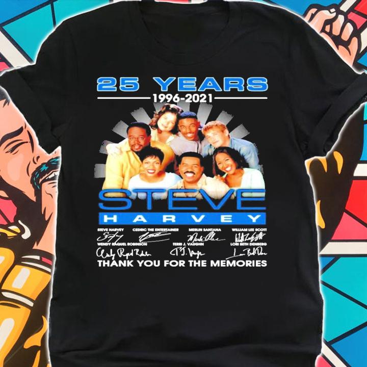 25 years 1996-2021 Steve Harvey signatures t-shirt shirt