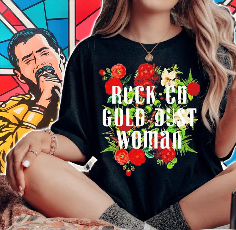 Floral Rock On Gold Dust Woman Fleetwood Mac Shirt woman shirt
