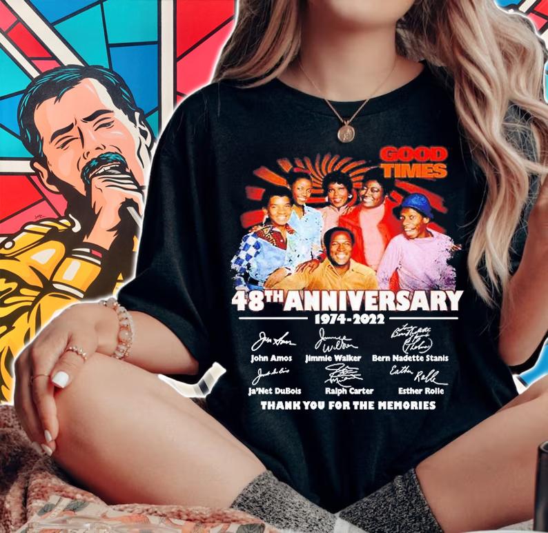 Good Time 48th Anniversary 1974 2022 Thank You For The Memories Signatures T-Shirt woman shirt