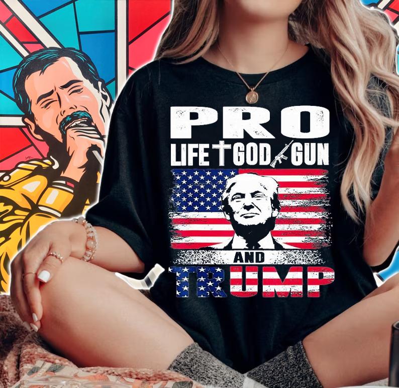 I Love Jesus Trump For Pro Life Trump Fans T-Shirt woman shirt