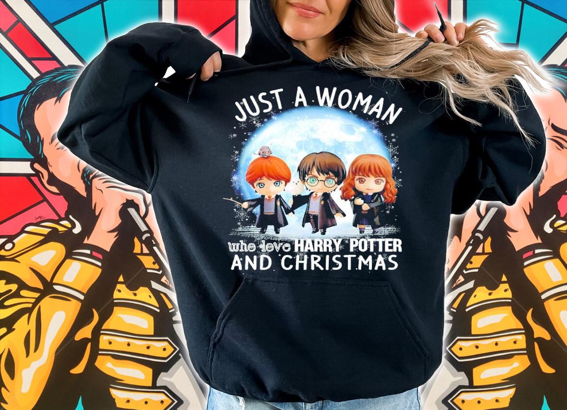 Just A Woman Who Love Harry Potter And Christmas Shirt hoodie