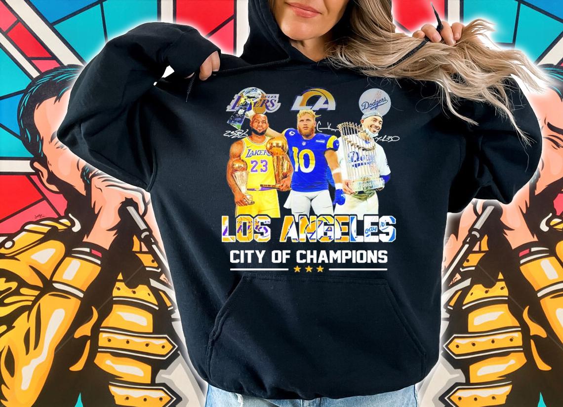 LOS ANGELES Los Angeles Lakers Kobe Bryant Vs Los Angeles Rams Cooper Kupp And Los Angeles Dodgers Mookie Betts Signatures Shirt hoodie