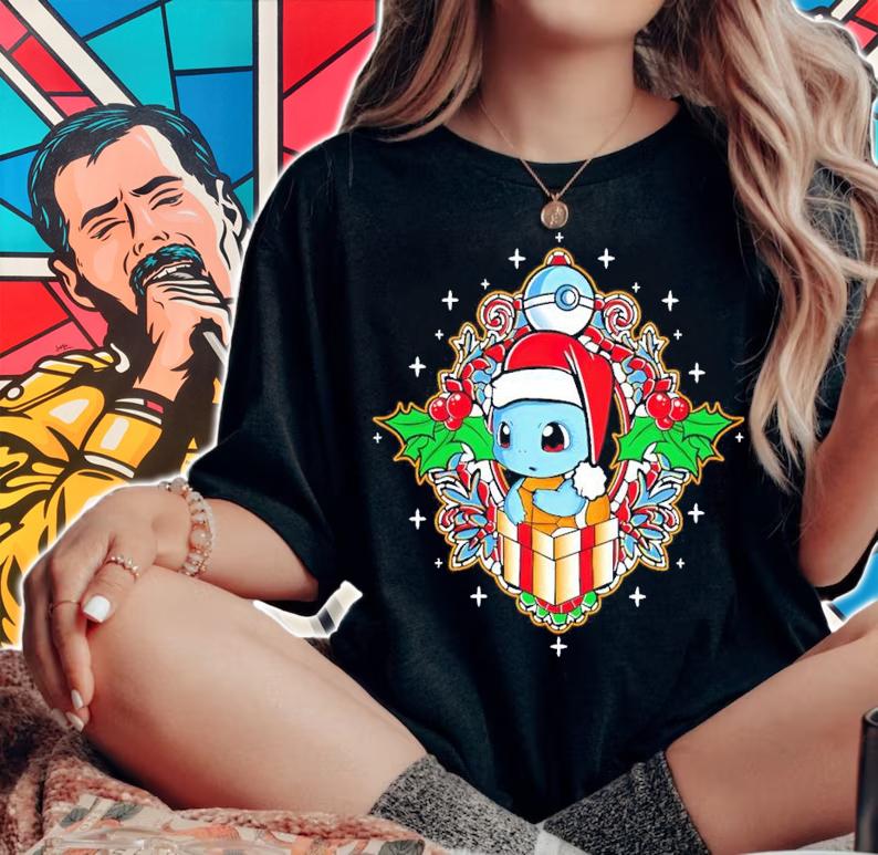 Pokemon Squirtle Holiday Christmas Shirt woman shirt