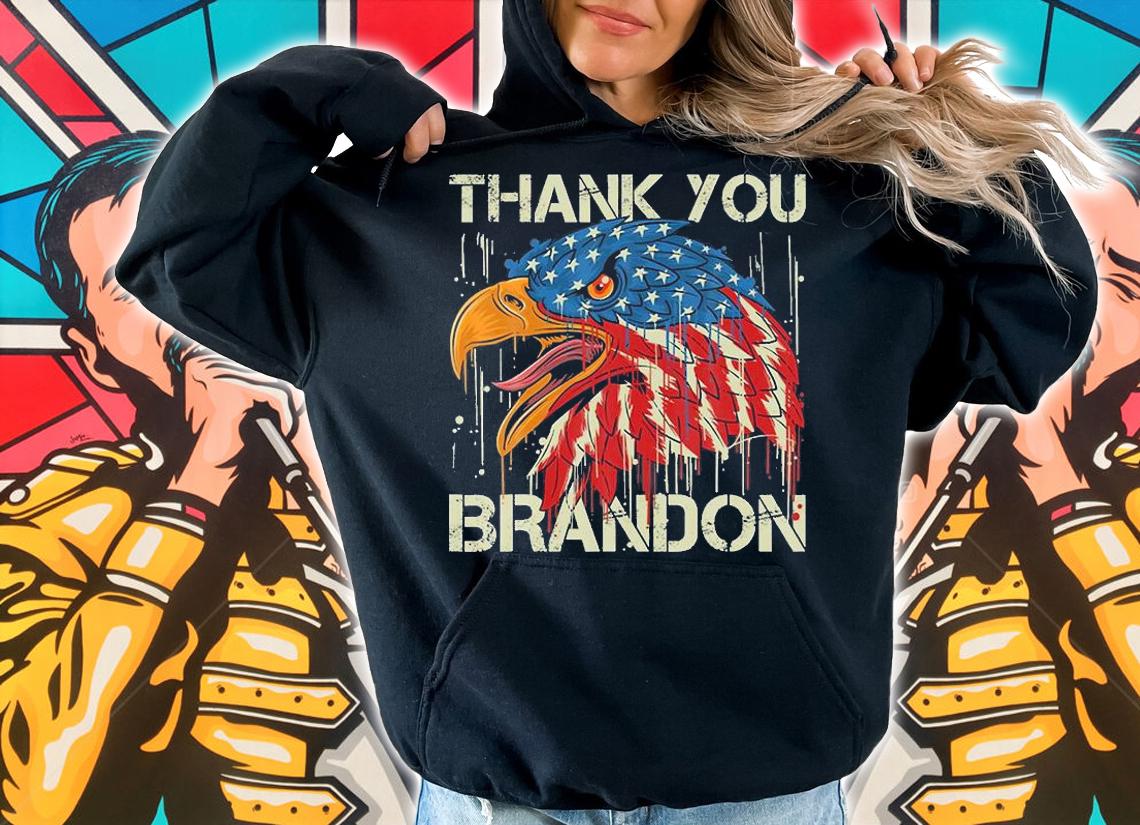 Vintage Eagle American Flag Republican Thank You Brandon T-Shirt hoodie